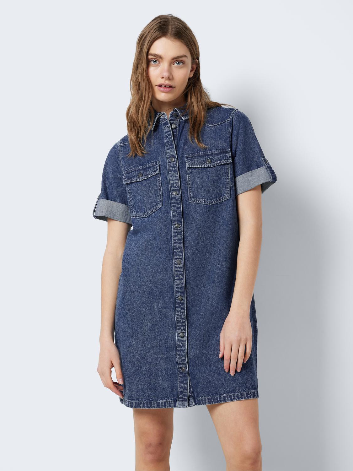 Nmnew signe s/s denim dress wg002mb noos Medium blue denim