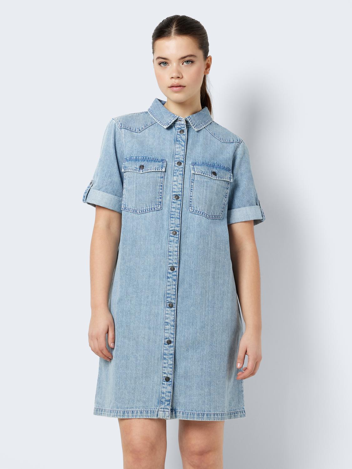 Nmnew signe s/s denim dress wg003lb noos Light blue denim