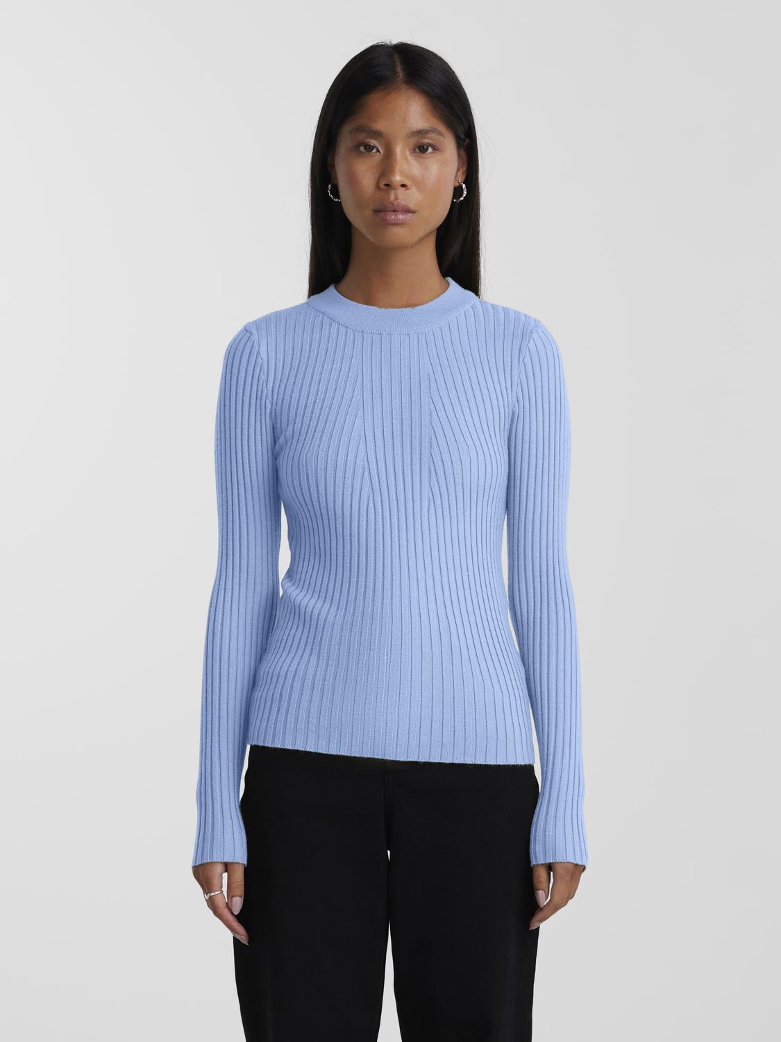 Pccrista ls o-neck knit noos bc Hydrangea