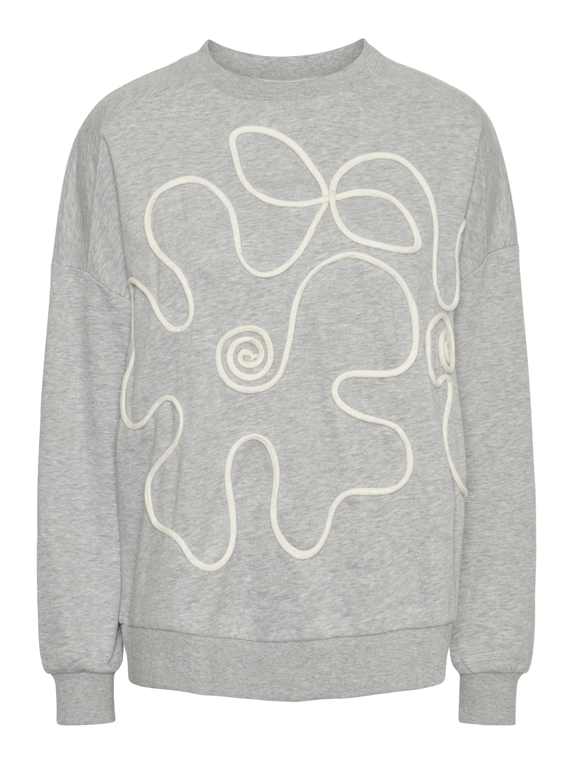 Pcfelis ls loose sweat d2d Medium grey melange