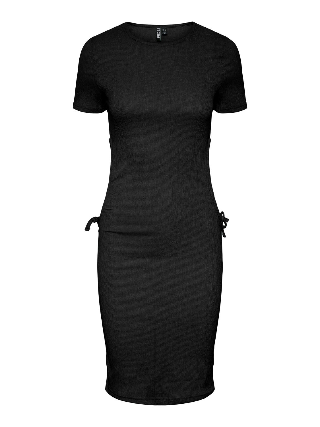 Pcluna ss ruching mini dress sa bc Black