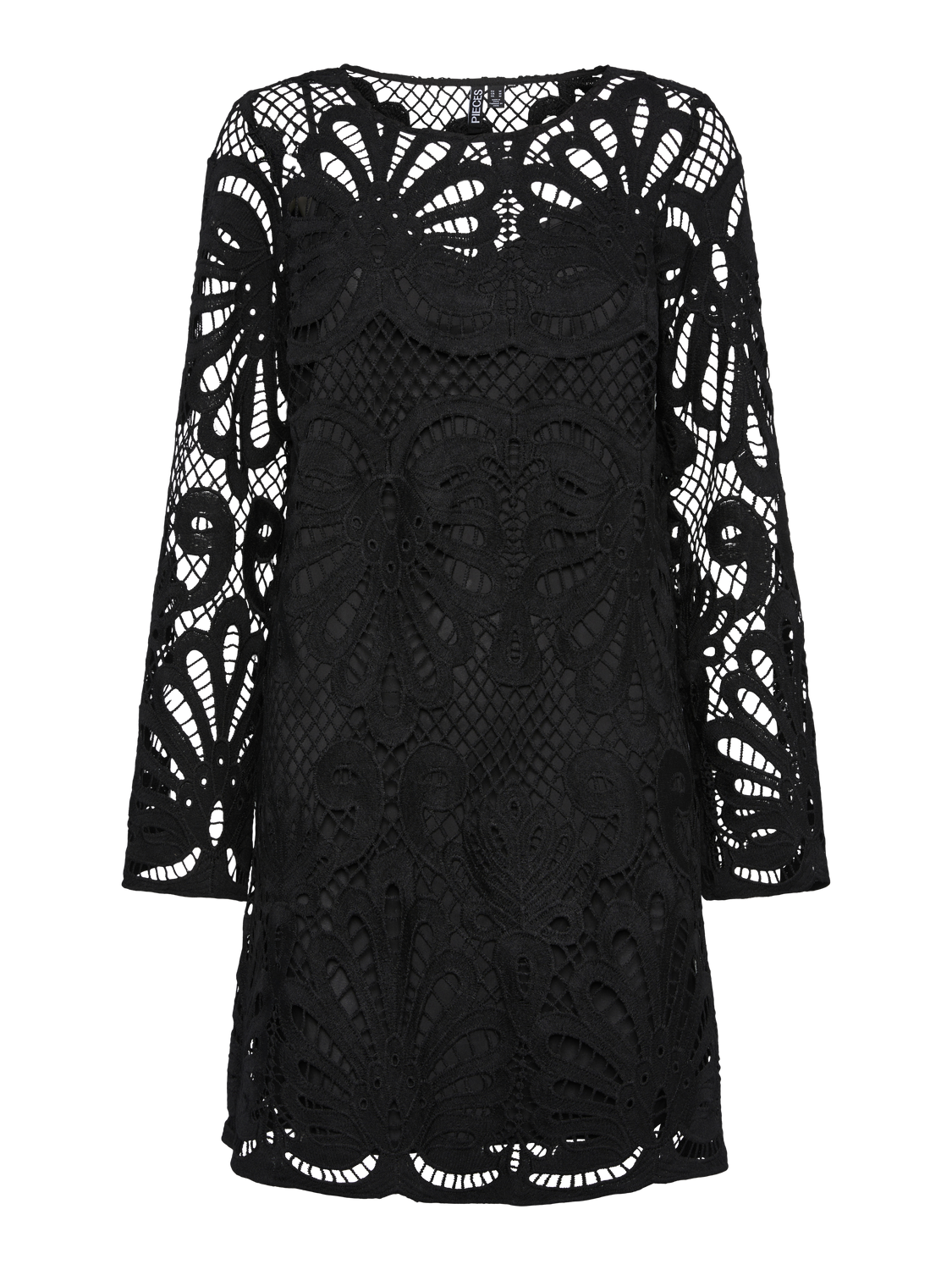 Pclykke ls lace dress d2d Black