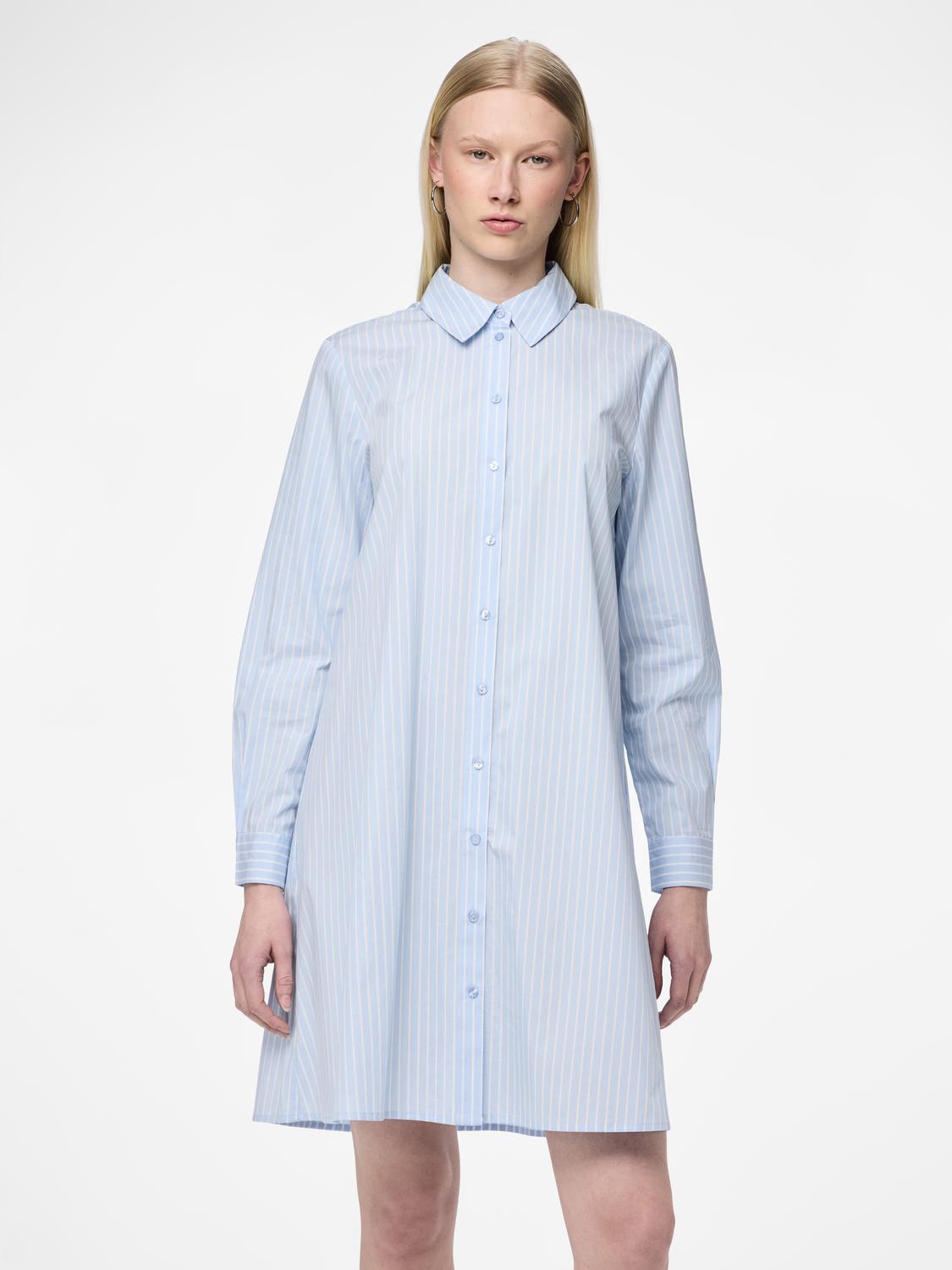 Pcpenny ls short shirt dress pwp mm Airy blue