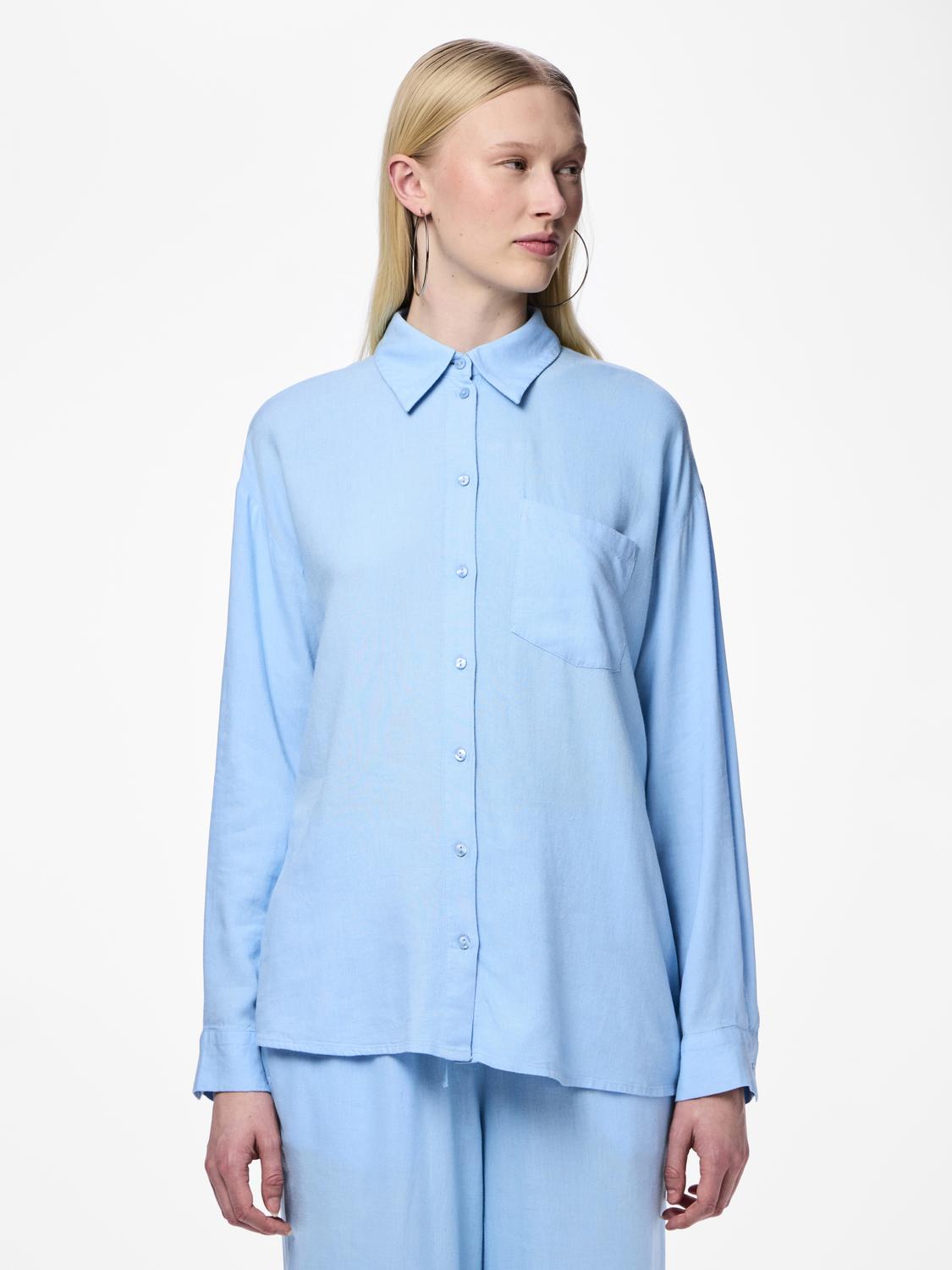 Pcpia ls loose shirt pwp mm Airy blue