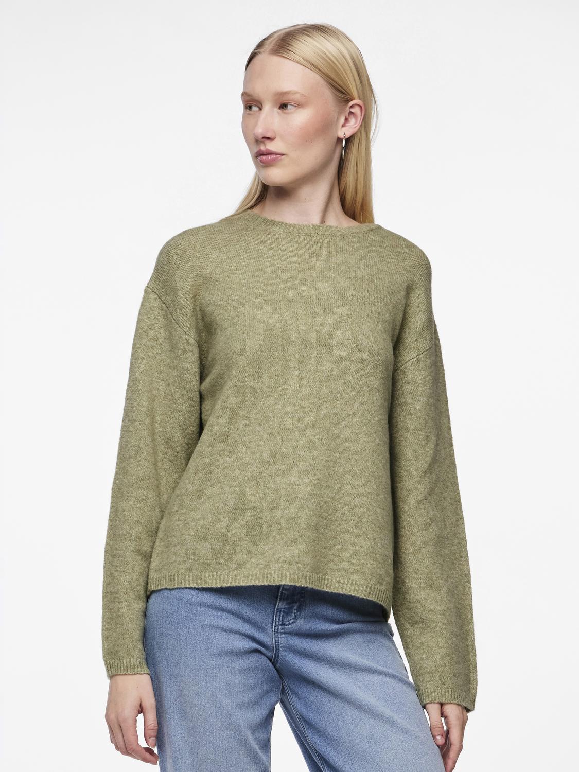 Pcpolla ls o-neck knit pwp mm bc Tea