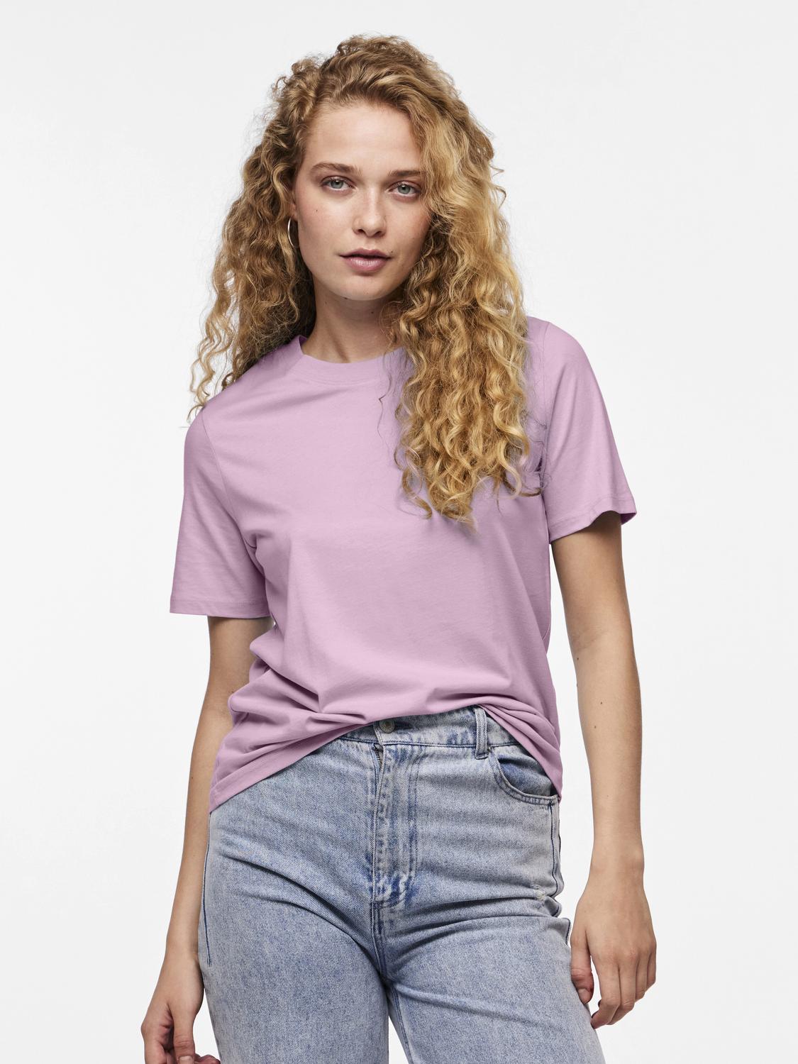 Pcria ss solid tee noos bc Pastel lavendel