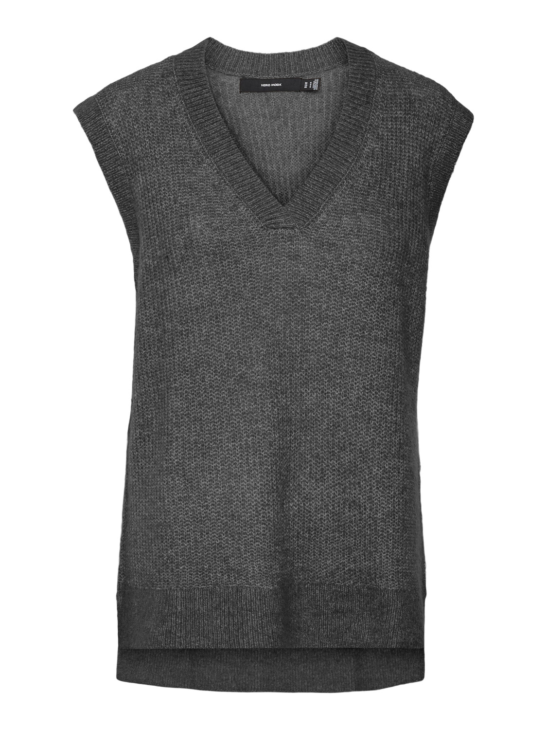 Vmmili sl v-neck vest ga boo Dark grey melange