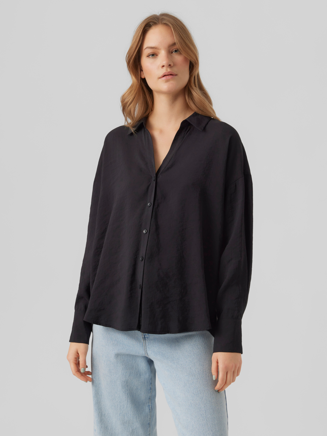 Vmqueeny ls oversize shirt wvn ga noos Black