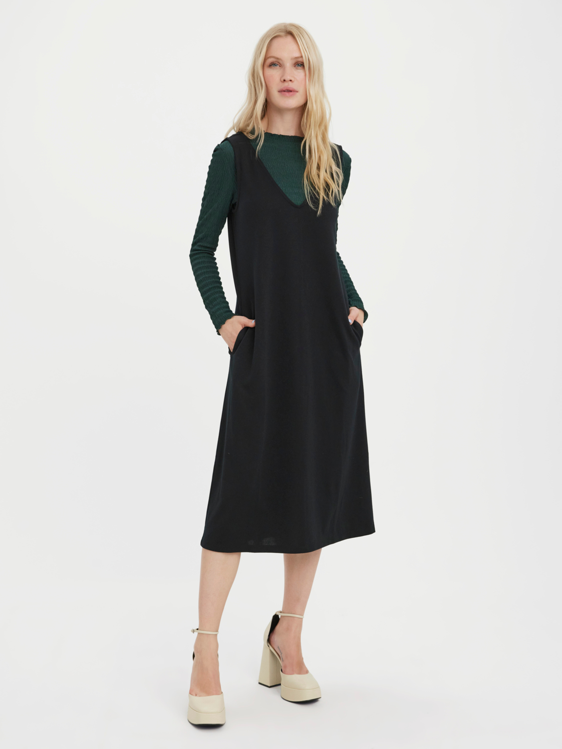 Vmsia spencer sl calf dress jrs Black