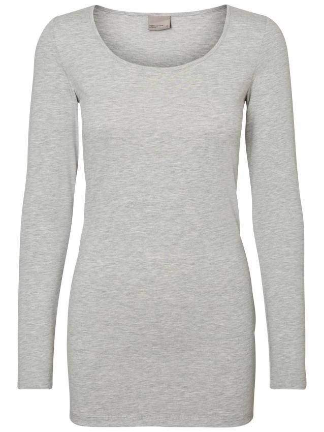 Vmmaxi my ls soft long u-neck ga noos Light grey melange