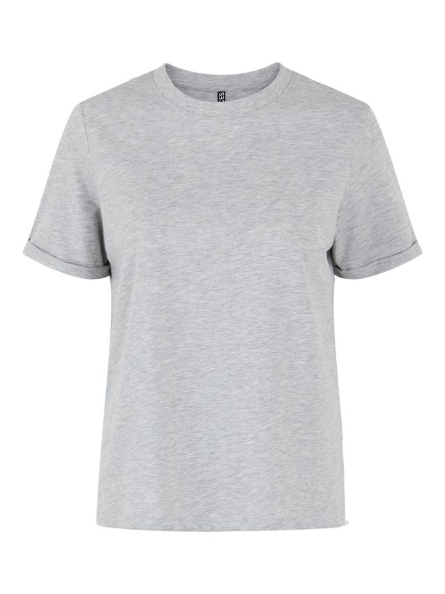 Pcria ss fold up solid tee noos bc Light grey melange