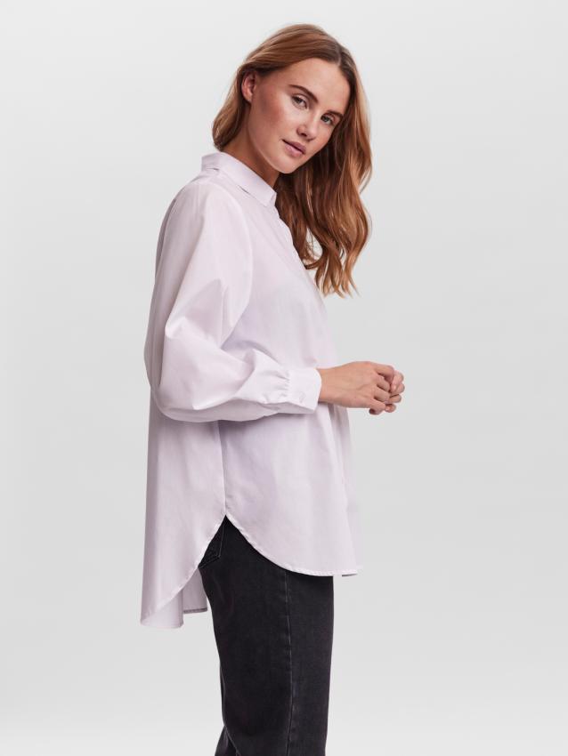 Vmella l/s basic shirt noos Bright white