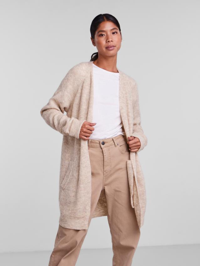 Pcellen ls long knit cardigan noos bc White pepper