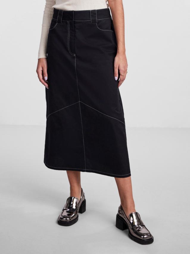 Pcsiv hw midi skirt d2d Black