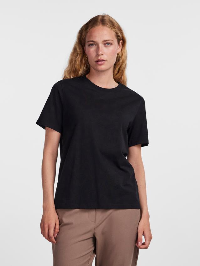 Pcria ss solid tee noos bc Black