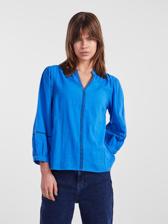 Pcjeanita 3/4 top French blue