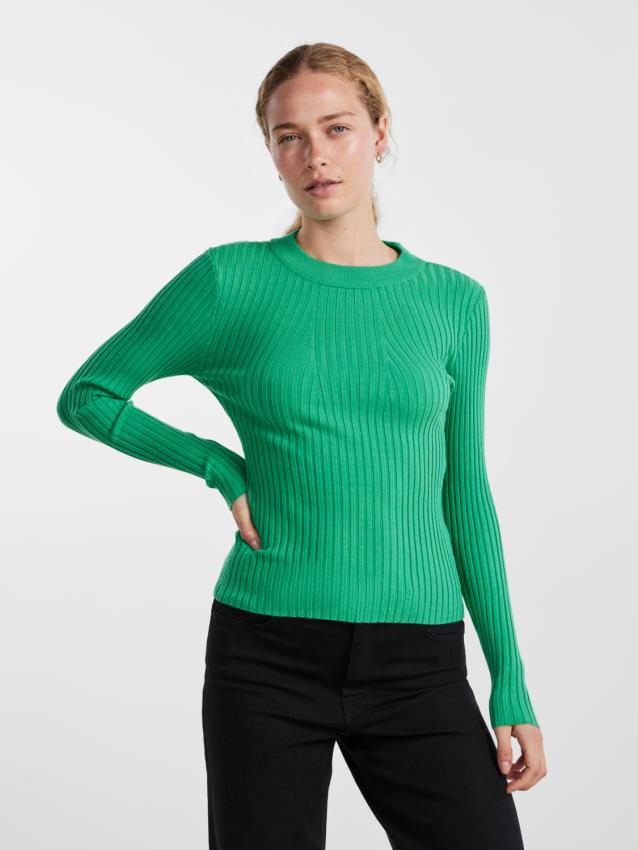 Pccrista ls o-neck knit noos bc Mint