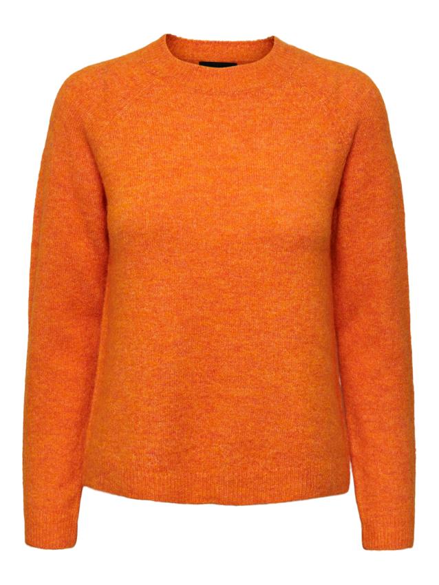 Pcjuliana ls o-neck knit noos bc Persimmon orange