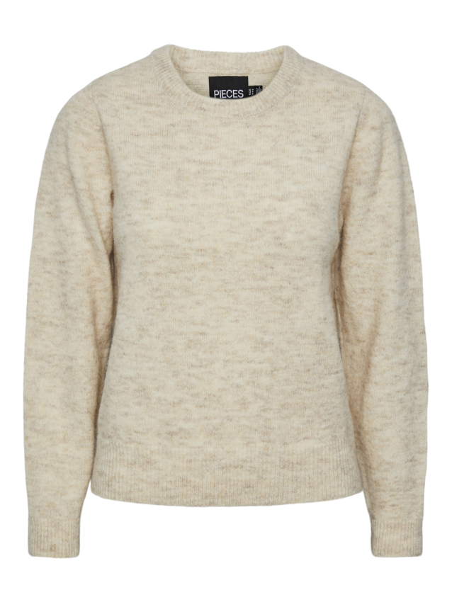 Pckarina ls o-neck knit kac camp Antique white