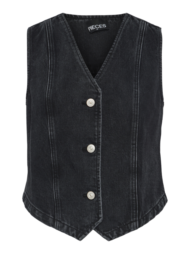 Pcalma denim vest d2d Dark grey denim