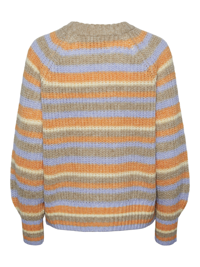 Pckatrini ls o-neck stripe knit kac camp Tangerine