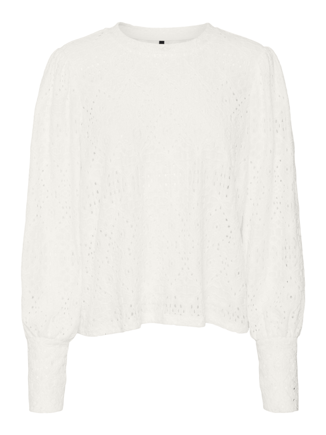 Vmolina lace ls top jrs Snow white