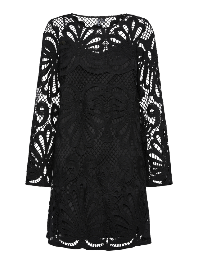 Pclykke ls lace dress d2d Black