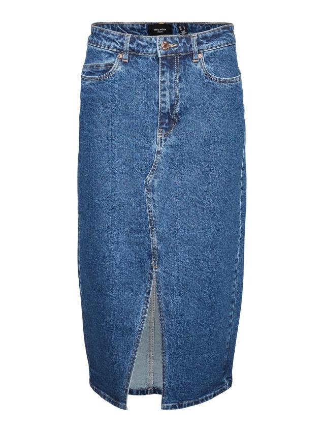 Vmveri hr calf denim skirt ga mix noos Medium blue denim