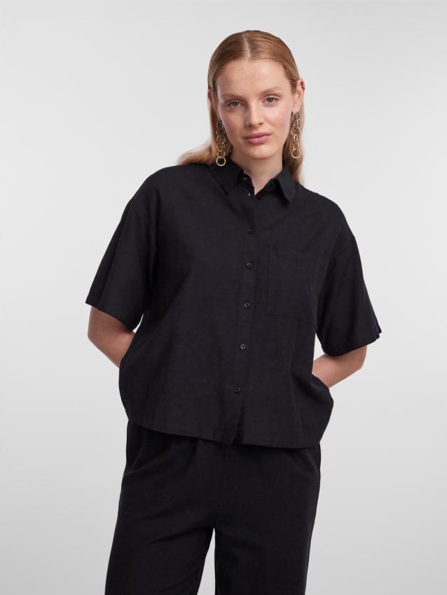 Pcmilano 2/4 shirt d2d dmo Black