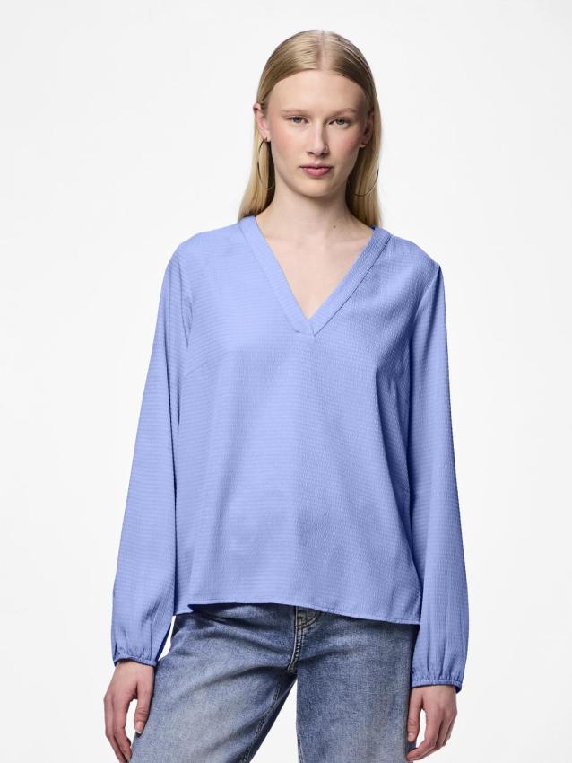 Pcsienna ls v-neck top camp mm Hydrangea