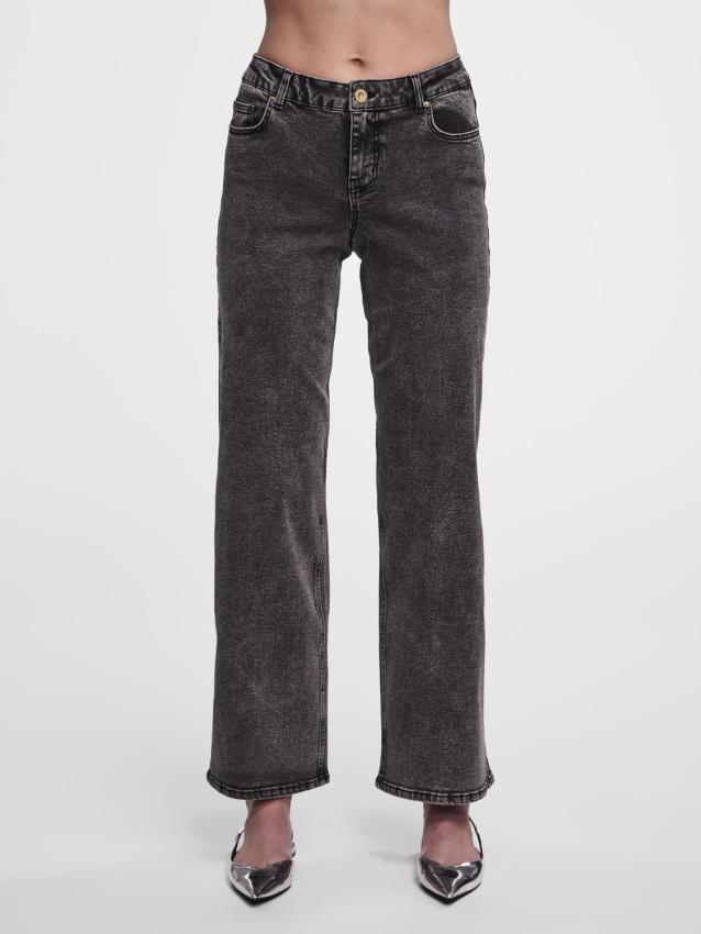 Pcjessie mw wide jeans d2d Grå denim